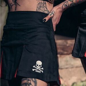 Toxico Black And Red Skull and bones cheer skirt Size 12